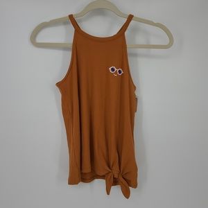 4/$25 Old Navy Ribbed High Neck Smiley Face Knot Tank Top Size XL